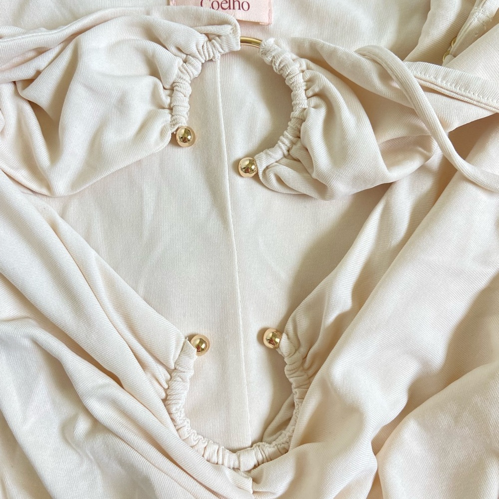 Camila Coelho Yasmeen Midi Dress in Beige XS - Picture 9 of 10